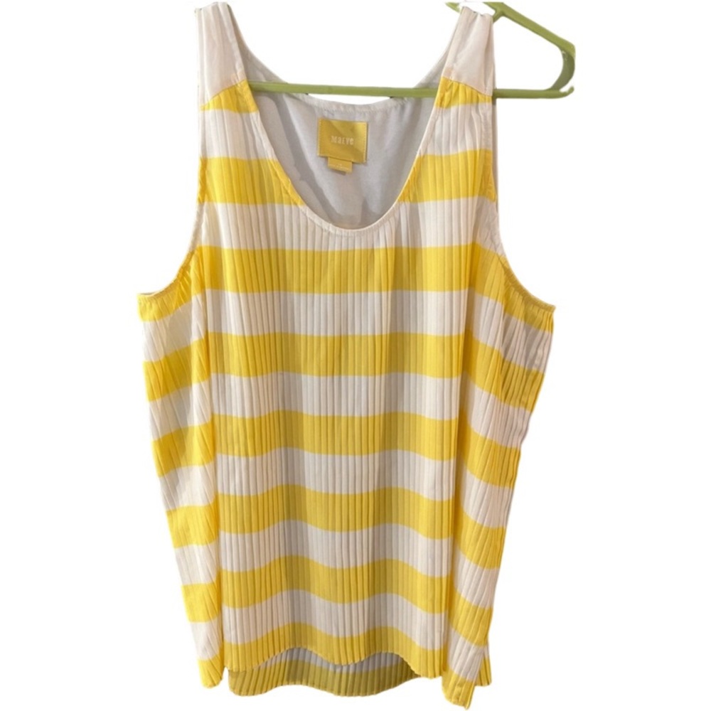 Anthropologie Sleeveless Blouse with Pintuck Pleats